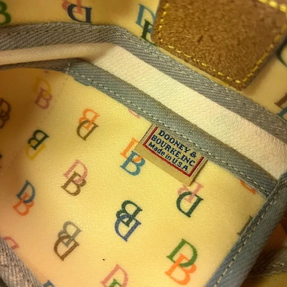 Vintage Dooney & Bourke Yellow Multicolor Logo Tote - Picture 7 of 16